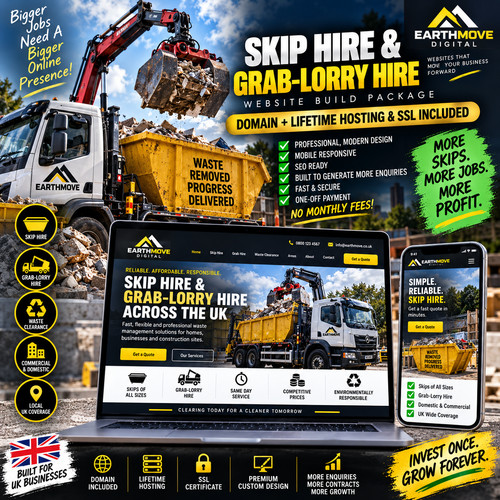 Skip hire grab lorry - skip, grab-lorry