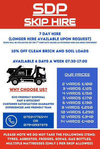 Sdp skip hire contact - sdp,